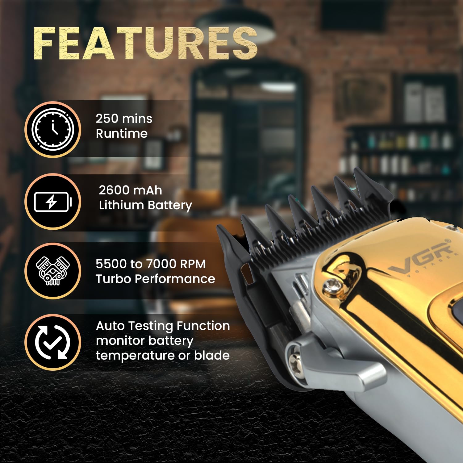 VGR Professional Hair Clipper V-006 - Image 4